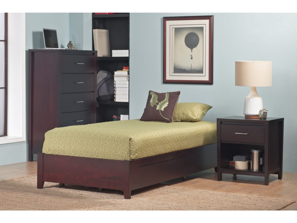 Simple Wood Storage Bed in Espresso - image 7