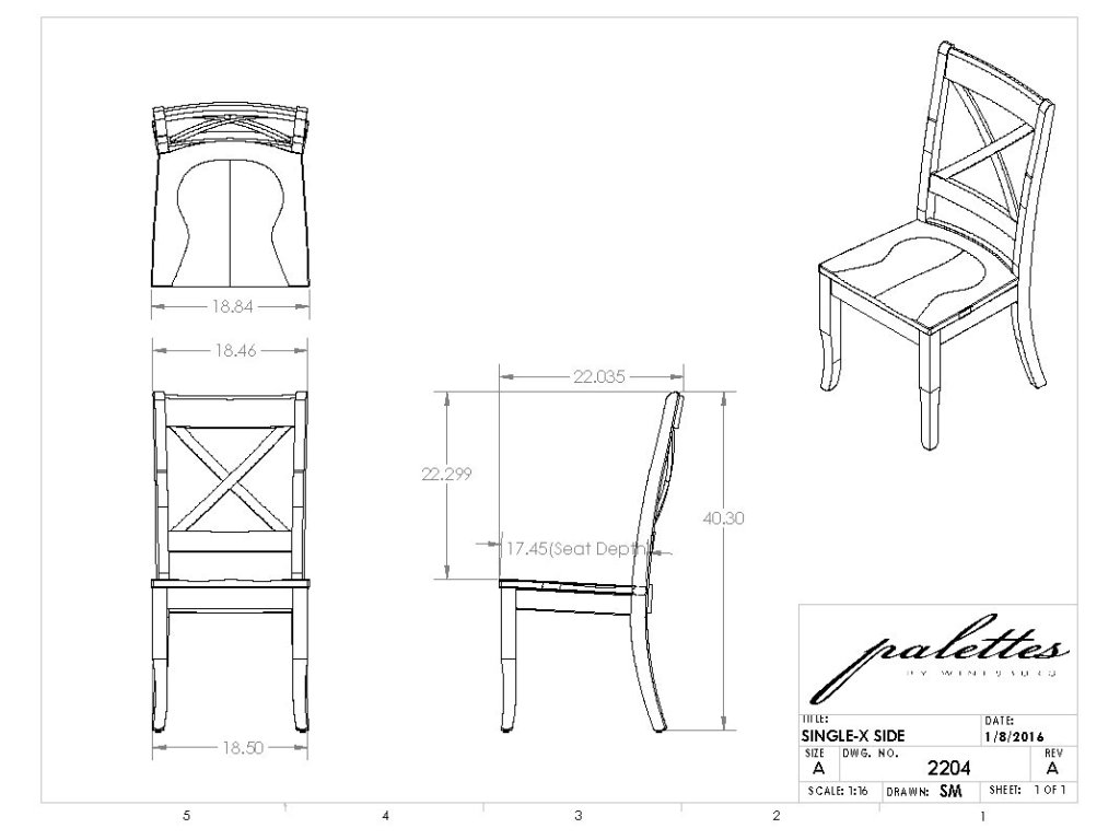 MAVIN Single-X Side Chair, alternate view 3