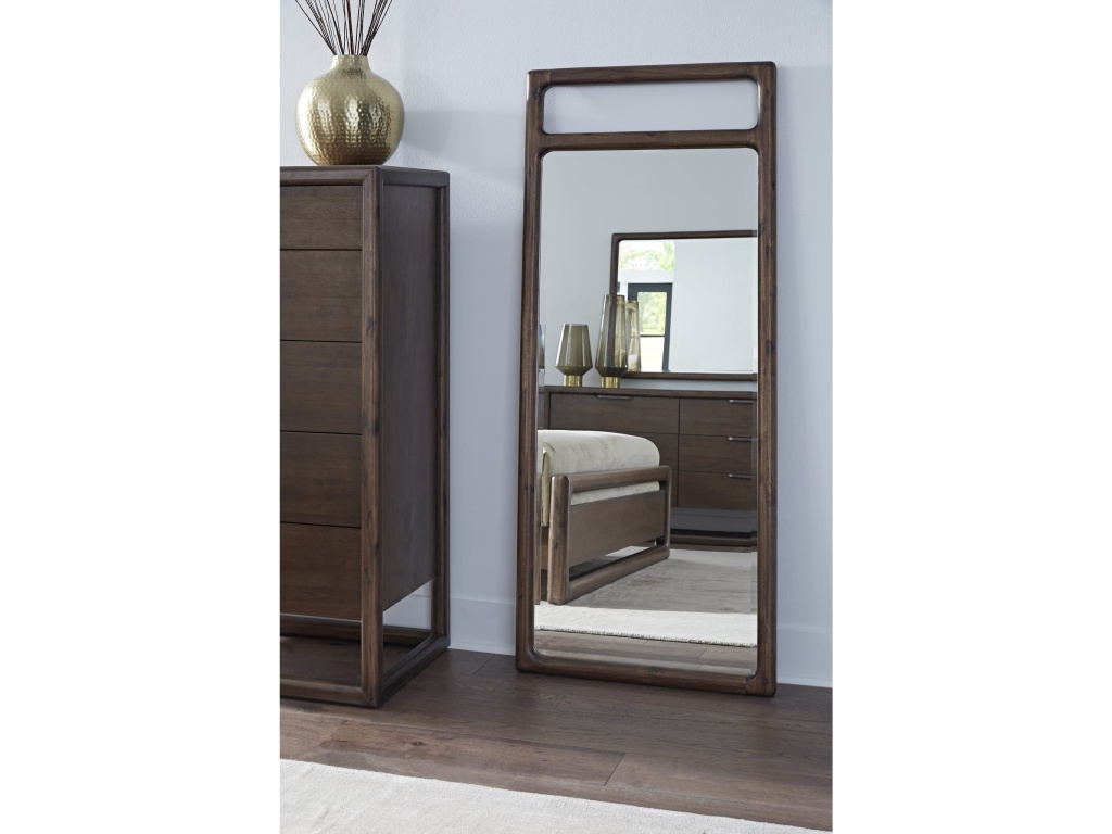 Sol Beveled Glass Floor Mirror in Brown Spce - main image