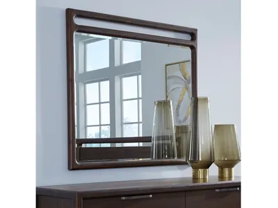 Sol Beveled Glass Wall or Dresser Mirror in Brown Spice