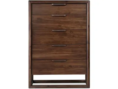 Sol Five Drawer Acacia Wood Chest in Brown Spice - Alternative View