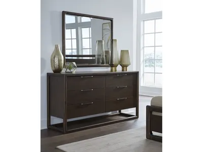 Sol Six Drawer Acacia Wood Dresser in Brown Spice - Alternative View