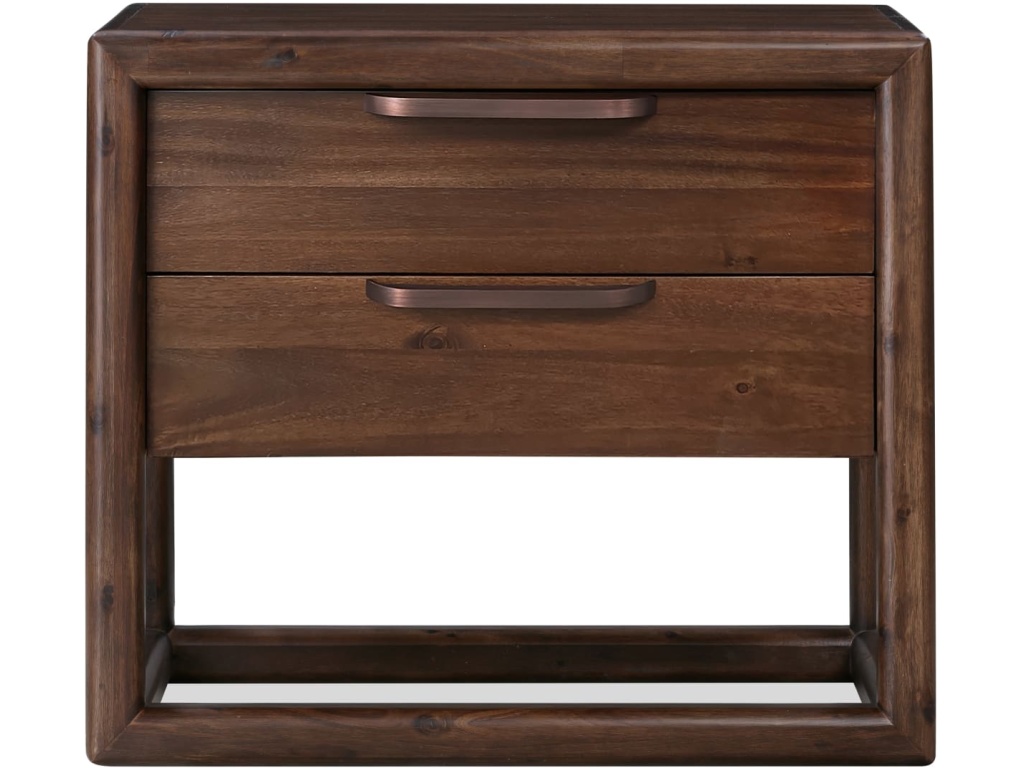 Sol Two Drawer USB-Charging Nightstand in Brown Spice - image 1