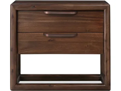 Sol Two Drawer USB-Charging Nightstand in Brown Spice - Alternative View