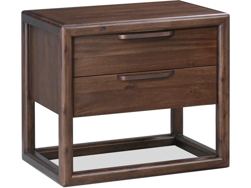 Sol Two Drawer USB-Charging Nightstand in Brown Spice - image 2