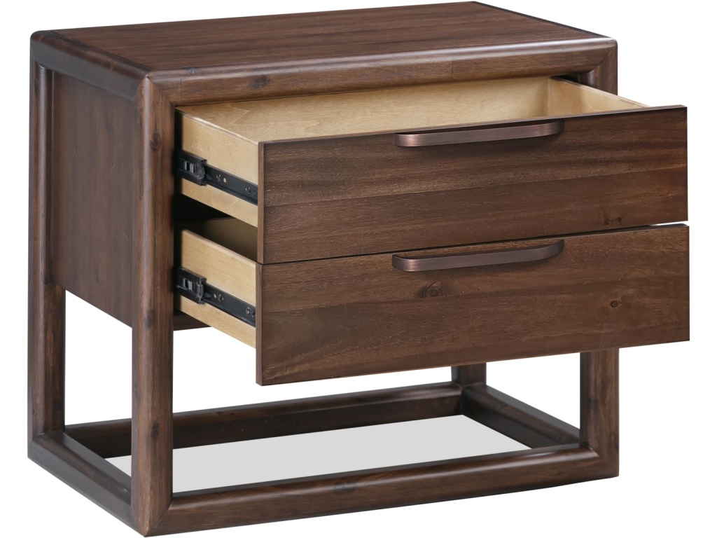 Sol Two Drawer USB-Charging Nightstand in Brown Spice - image 3