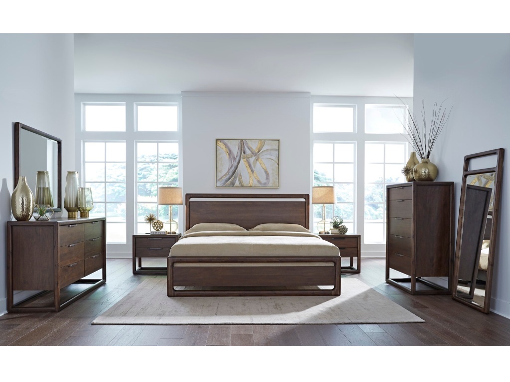 Sol Two Drawer USB-Charging Nightstand in Brown Spice - image 5
