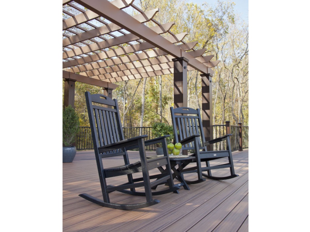 Trex Outdoor Furniture Yacht Club 3-Piece Rocker Set Rocking Chair Set, alternate view 2