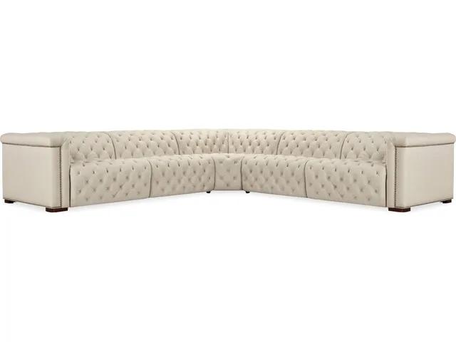 Savion Deux 5 Seat Sectional with Four Power Recliners and Six Power Headrests