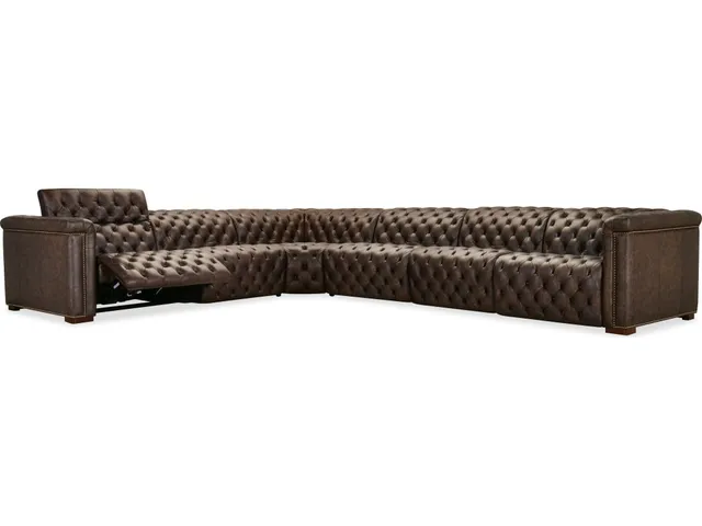 Savion Deux 6 Seat Sectional with Three Power Recliners and Seven Power Headrests - Alternative View