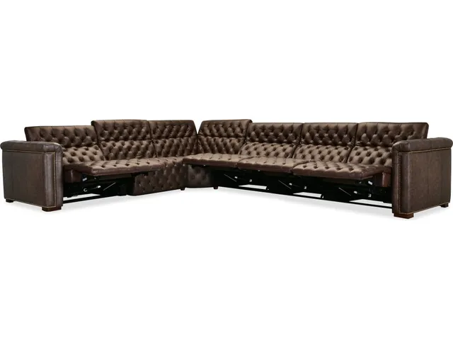 Savion Deux 6 Seat Sectional with Four Power Recliners and Seven Power Headrests - Alternative View