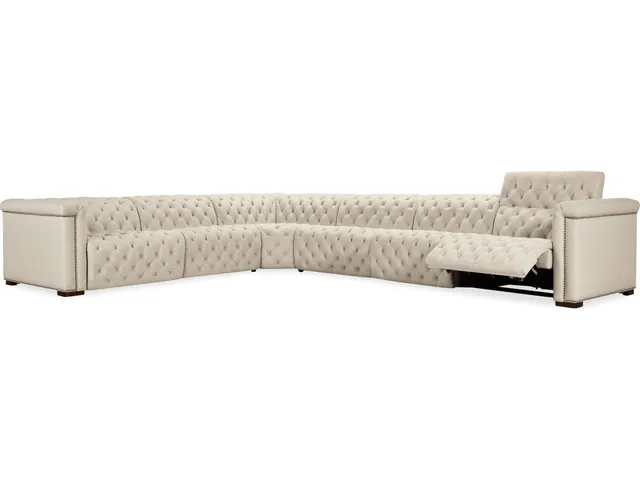 Savion Deux 6 Seat Sectional with Four Power Recliners and Seven Power Headrests - Alternative View