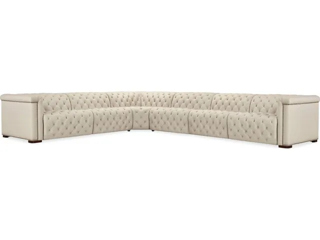 Savion Deux 6 Seat Sectional with Four Power Recliners and Seven Power Headrests