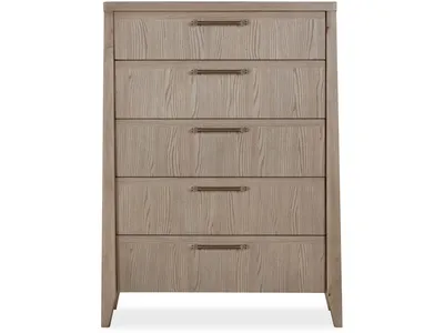 Sumire Five Drawer Ash Wood Chest in Ginger