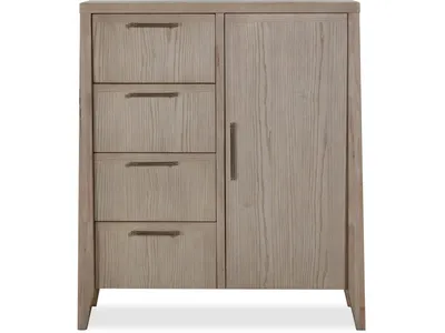 Sumire Four Drawer One Door Ash Wood Chest in Ginger