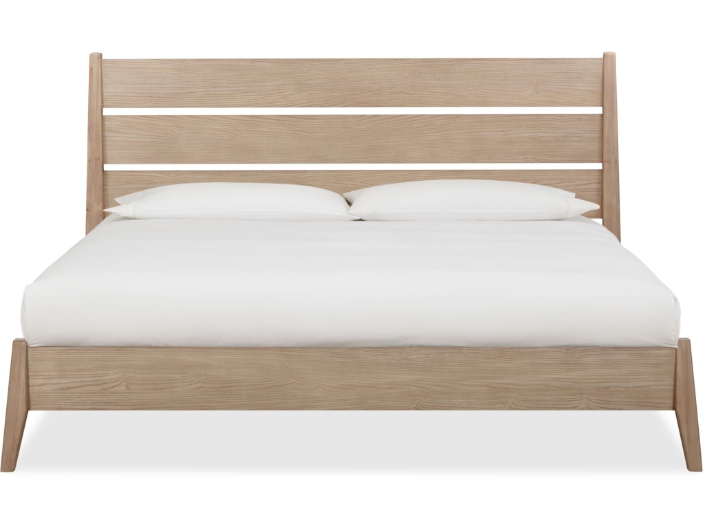 Sumire Slatted Ash Wood Platform Bed in Ginger - image 1