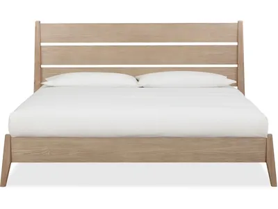 Sumire Slatted Ash Wood Platform Bed in Ginger - Alternative View