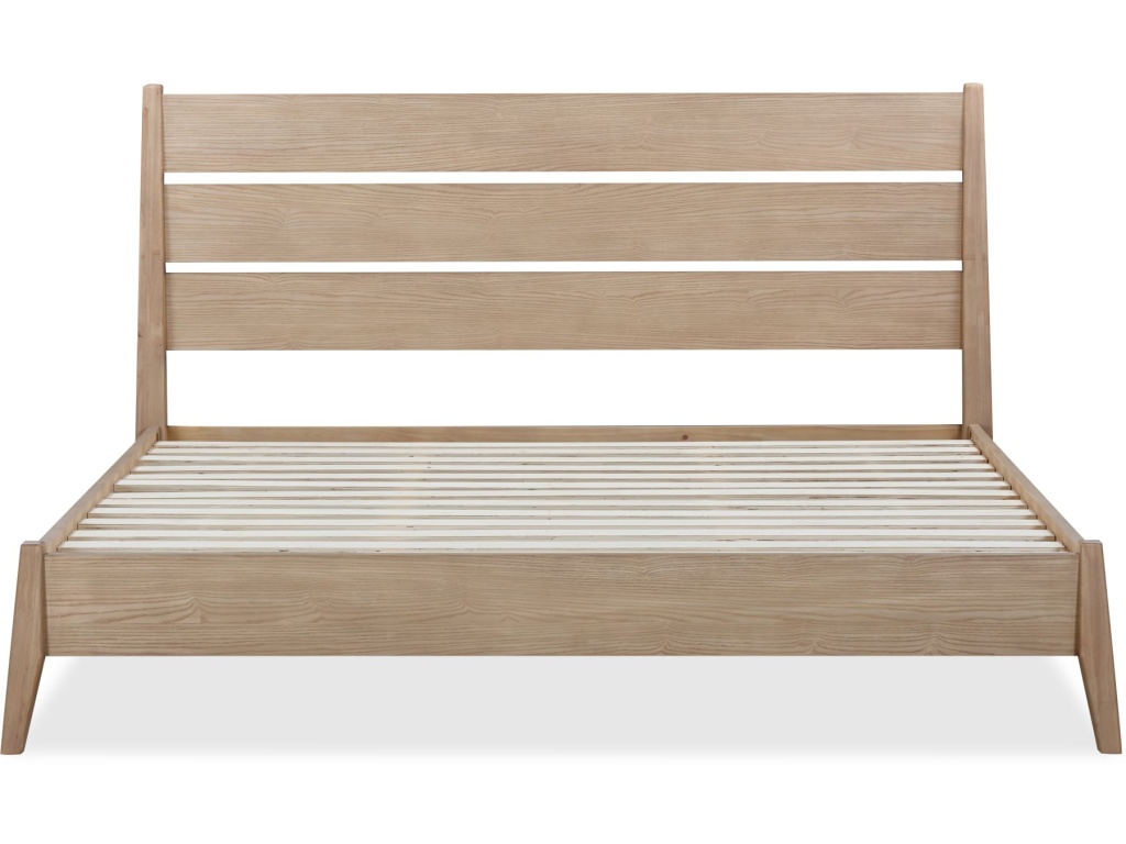 Sumire Slatted Ash Wood Platform Bed in Ginger - image 3