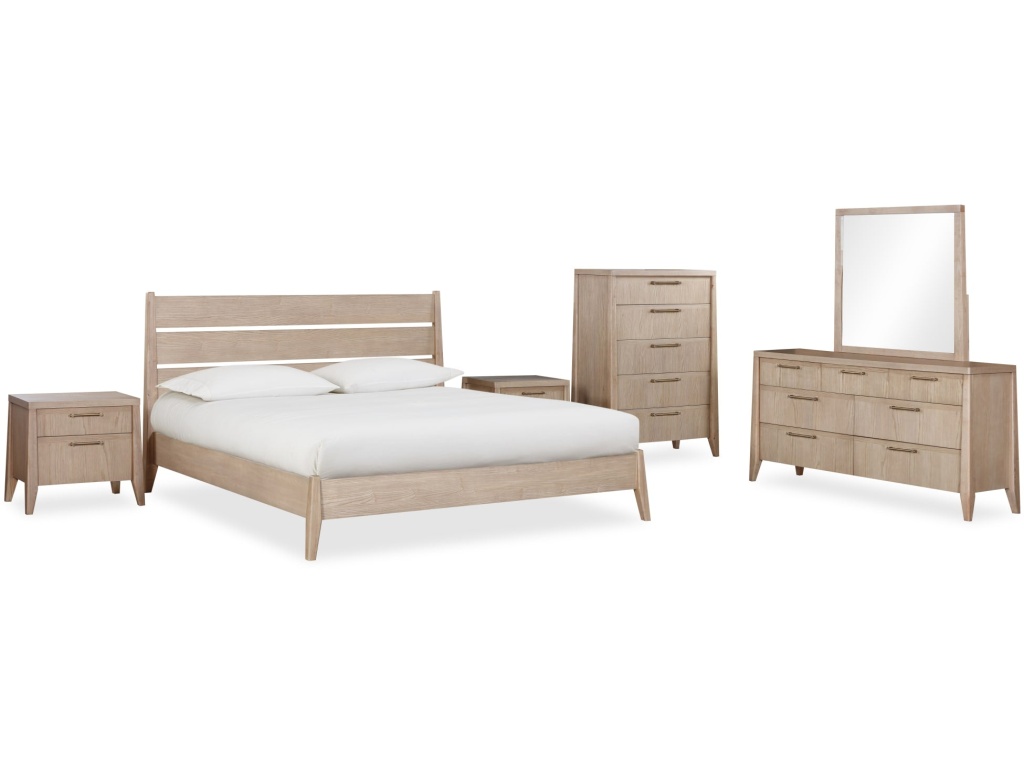 Sumire Slatted Ash Wood Platform Bed in Ginger - image 8
