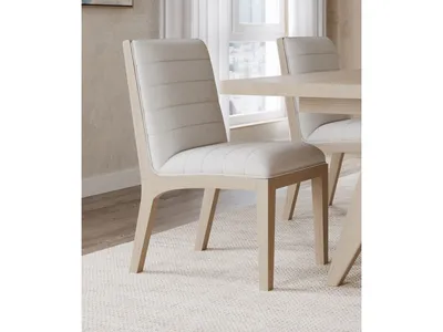Sumire Solid Wood Dining Chair in Ginger and Natural Linen