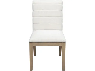 Sumire Solid Wood Dining Chair in Ginger and Natural Linen