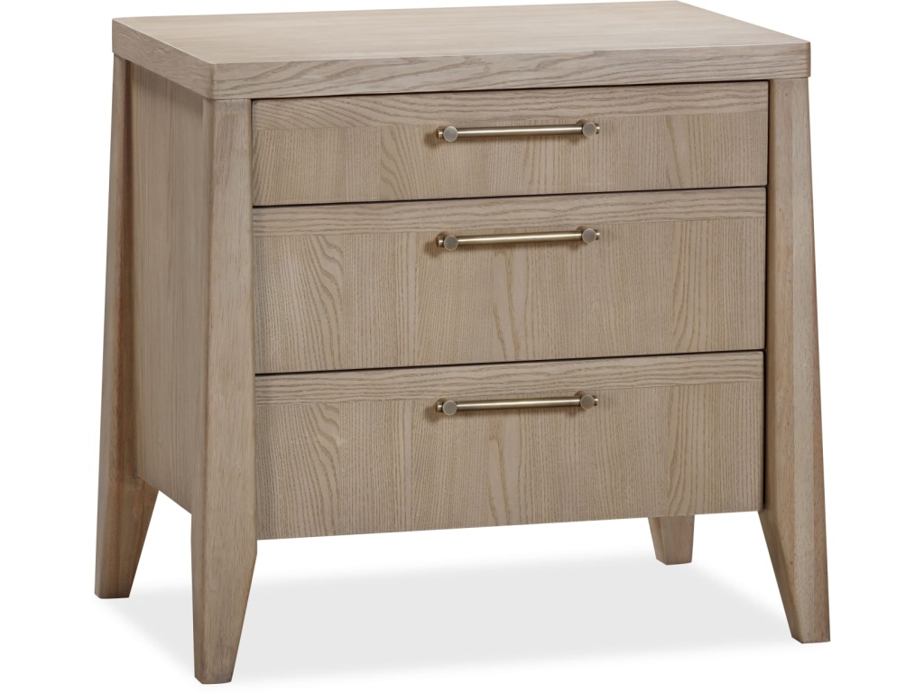 Sumire Three Drawer Ash Wood Nightstand in Ginger - image 1