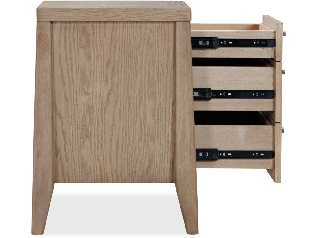 Sumire Three Drawer Ash Wood Nightstand in Ginger - image 3