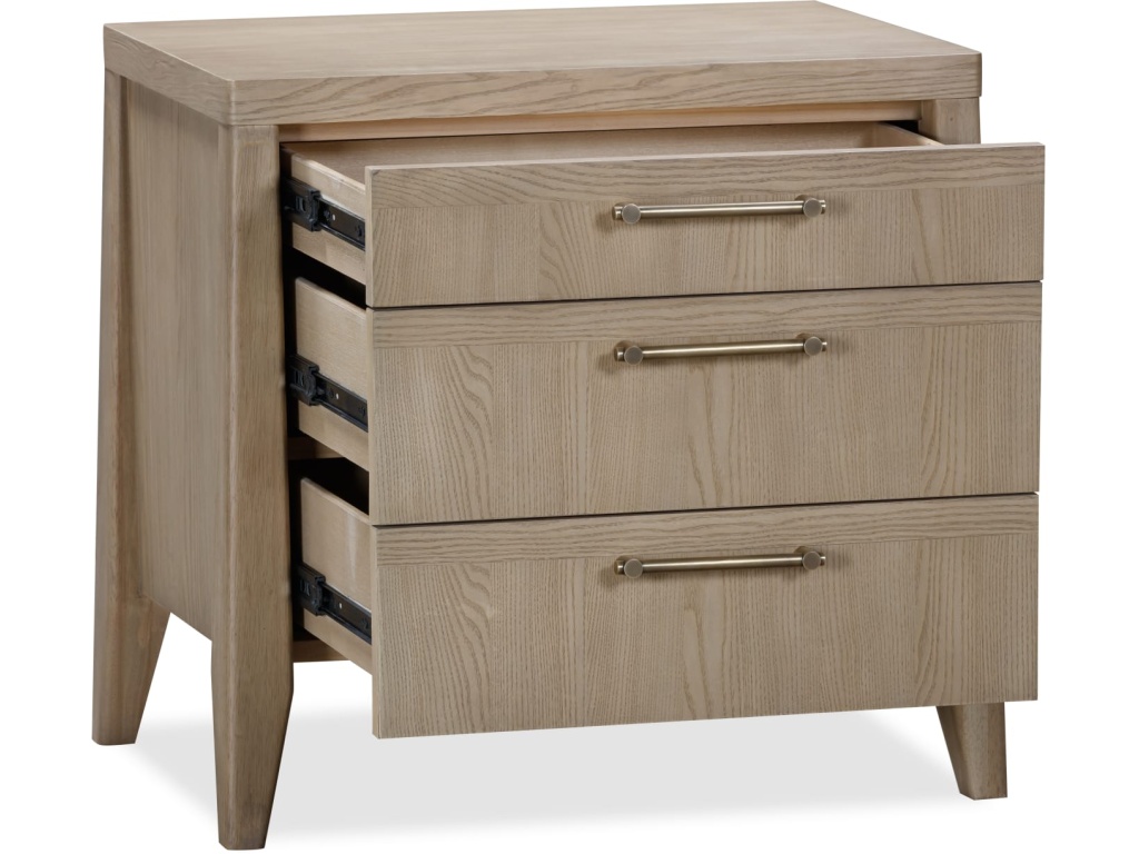 Sumire Three Drawer Ash Wood Nightstand in Ginger - image 5