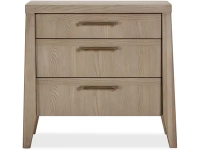 Sumire Three Drawer Ash Wood Nightstand in Ginger