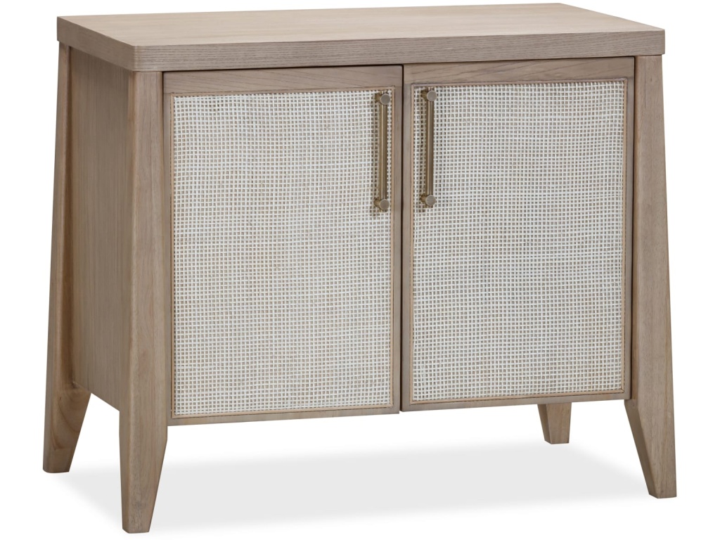 Sumire Two Door Ash Wood Bachelor Chest in Ginger and Natural Cane - image 1