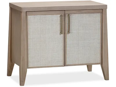 Sumire Two Door Ash Wood Bachelor Chest in Ginger and Natural Cane - Alternative View