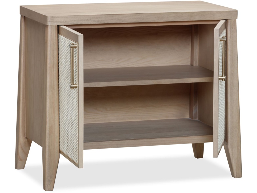 Sumire Two Door Ash Wood Bachelor Chest in Ginger and Natural Cane - image 2