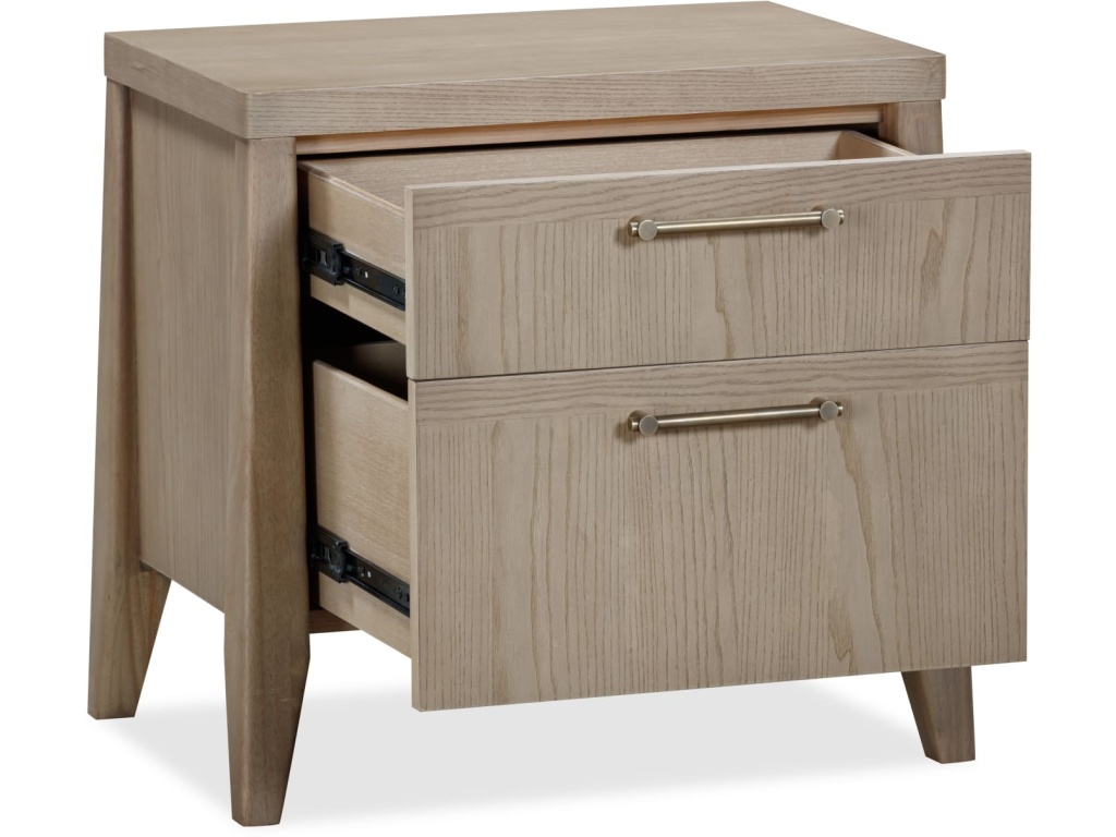 Sumire Two Drawer Ash Wood Nightstand in Ginger - image 2