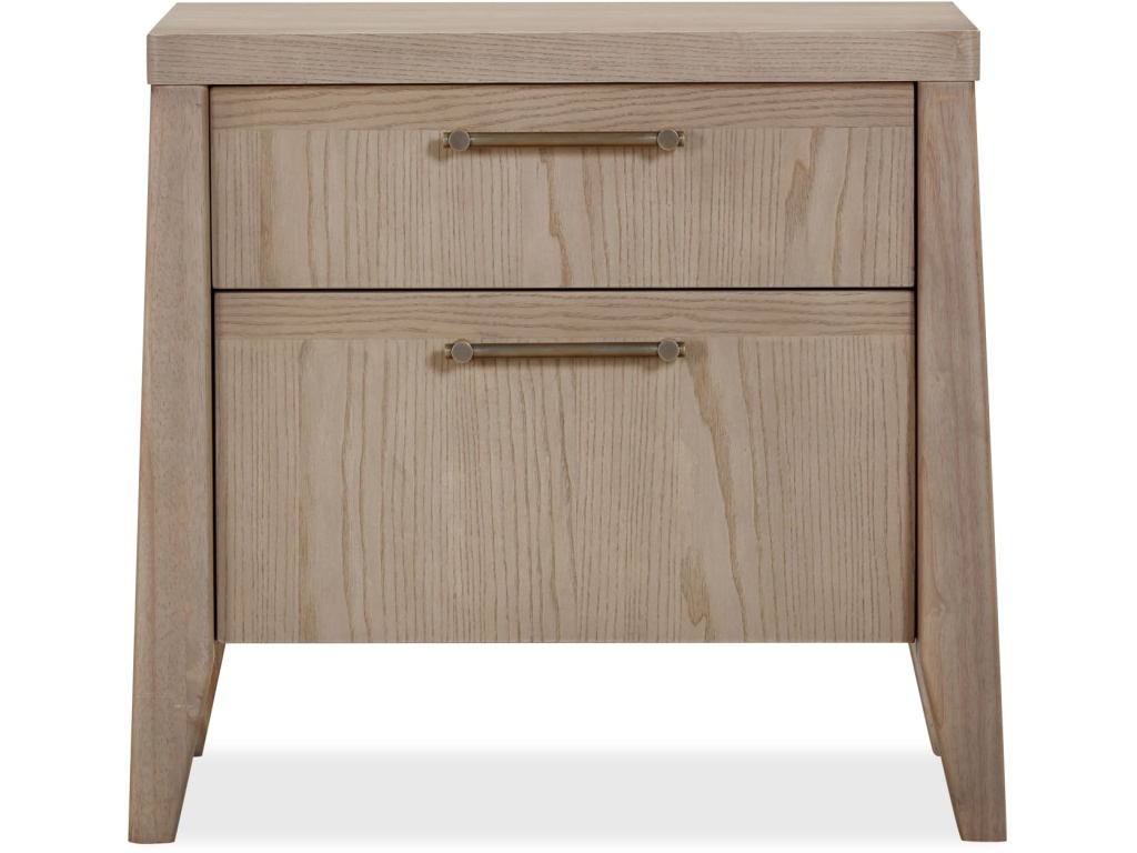 Sumire Two Drawer Ash Wood Nightstand in Ginger - main image