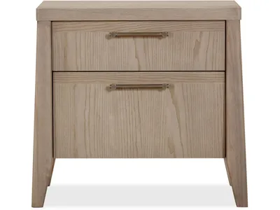 Sumire Two Drawer Ash Wood Nightstand in Ginger