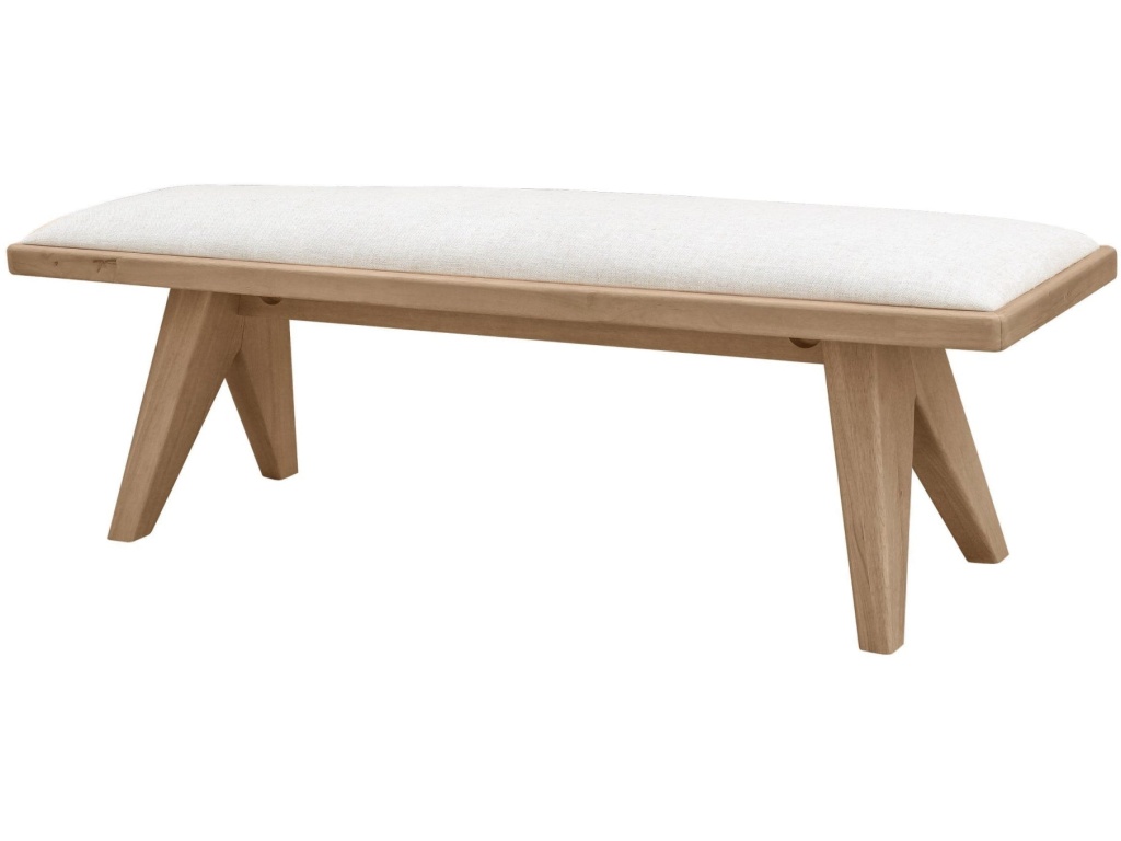 Sumire Upholstered Bench in Ginger and Natural Linen - image 4