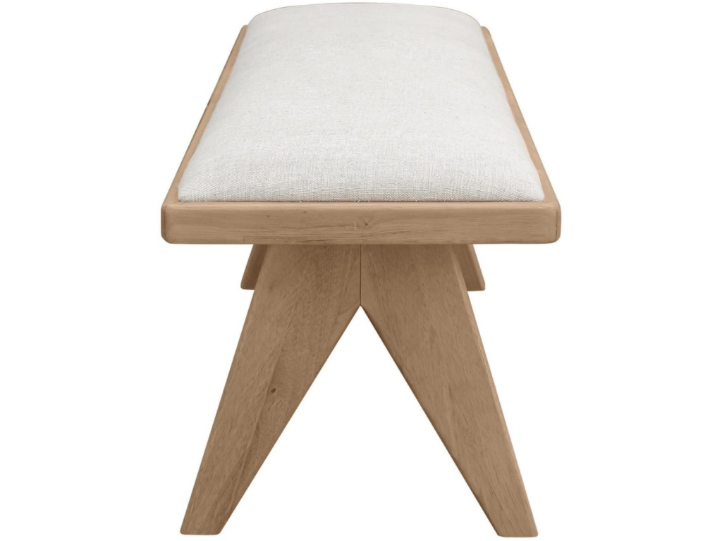 Sumire Upholstered Bench in Ginger and Natural Linen - image 2