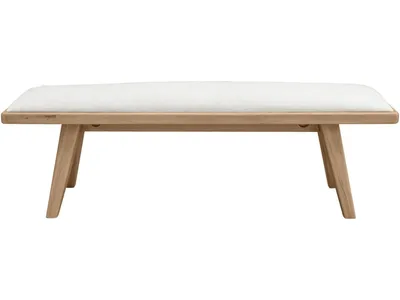 Sumire Upholstered Bench in Ginger and Natural Linen
