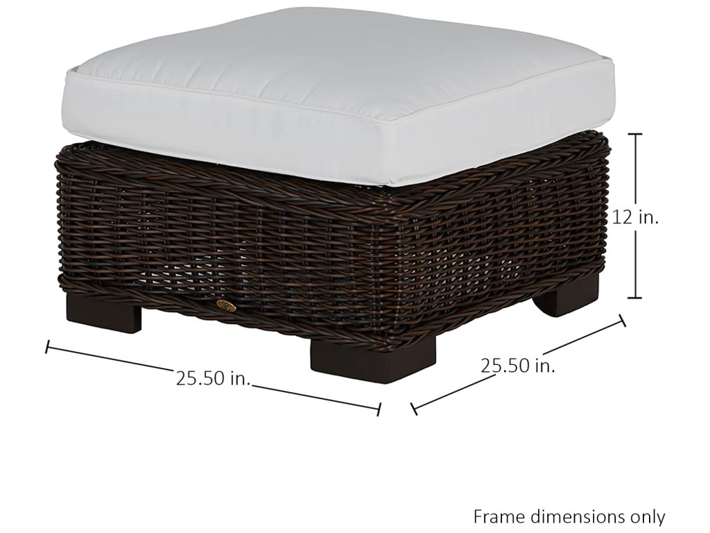 Rustic N-Dura Resin Wicker Outdoor Woven Ottoman - image 1