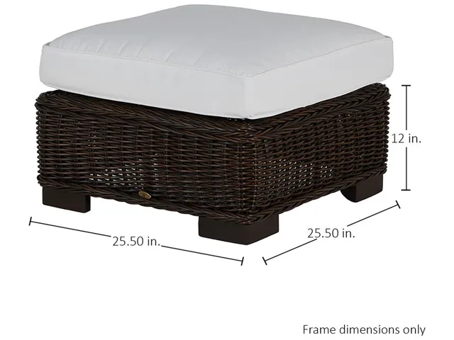 Rustic N-Dura Resin Wicker Outdoor Woven Ottoman - Alternative View