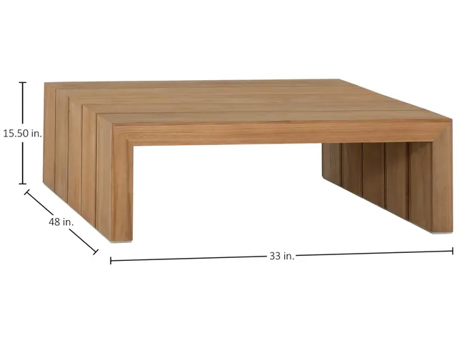 Messina Teak Rectangle Outdoor Coffee Table 33 in. W x 15.5 in. H - Alternative View