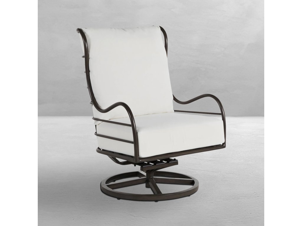 Carmel Wrought Aluminum Outdoor Swivel Rocker Lounge - main image