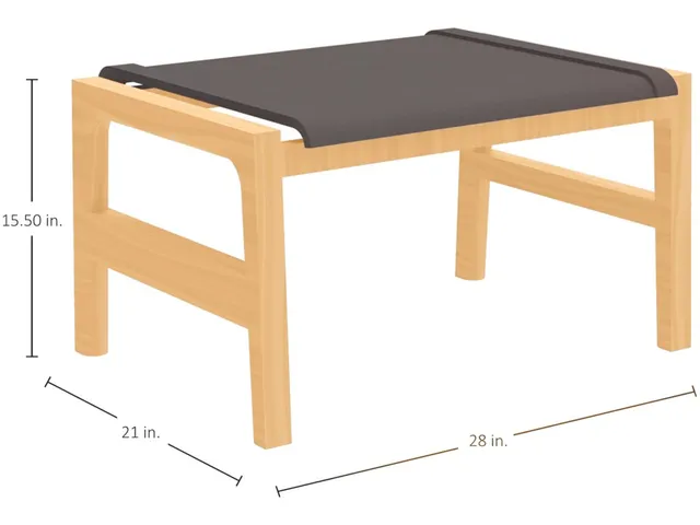 Seashore N-Dura Wood Outdoor Sling Ottoman - Alternative View