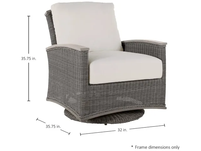 QS Astoria Swivel Glider, Oyster with Bali Pearl Cushions - Alternative View