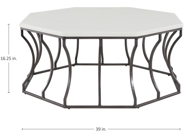 QS Audrey Coffee Table, Sandstone White with Slate Gray Base - Alternative View