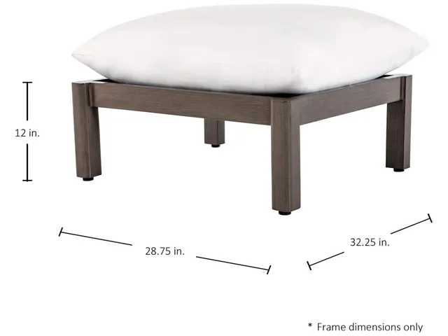 Monterey Wrought Aluminum Outdoor Ottoman - Alternative View