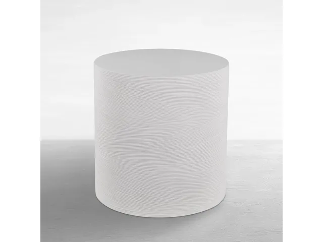Caraway Cast Stone Round Outdoor Pedestal Side Table