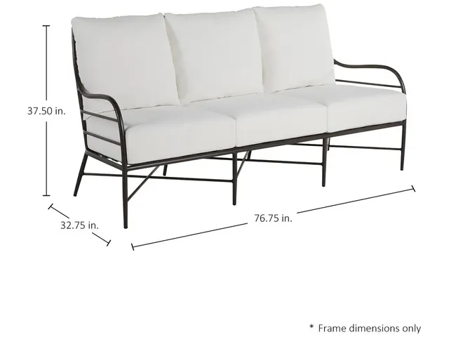Carmel Wrought Aluminum Outdoor Sofa - Alternative View