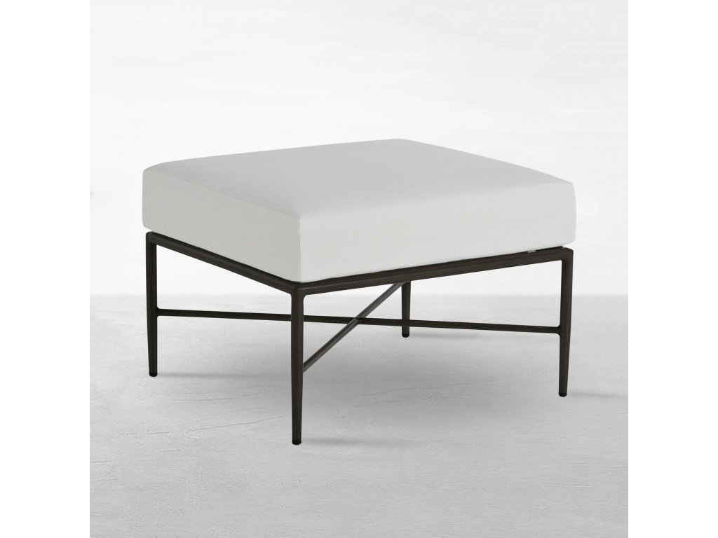 Carmel Wrought Aluminum Outdoor Ottoman - main image