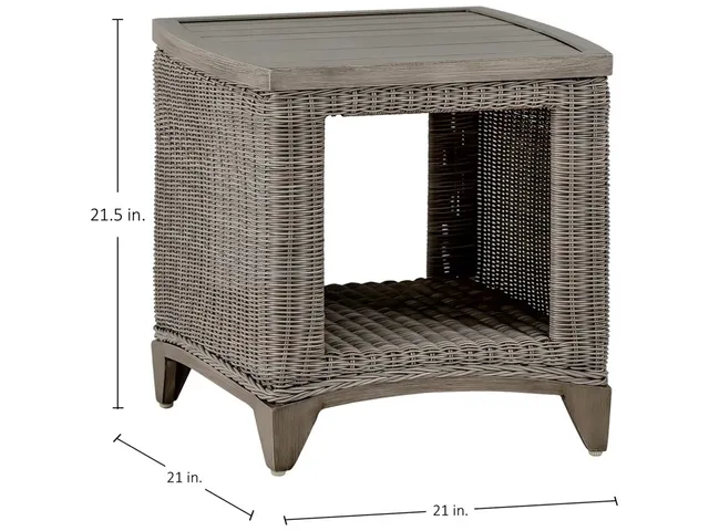 Astoria Wicker Square Outdoor End Table 21 in. W x 21.5 in. H - Alternative View